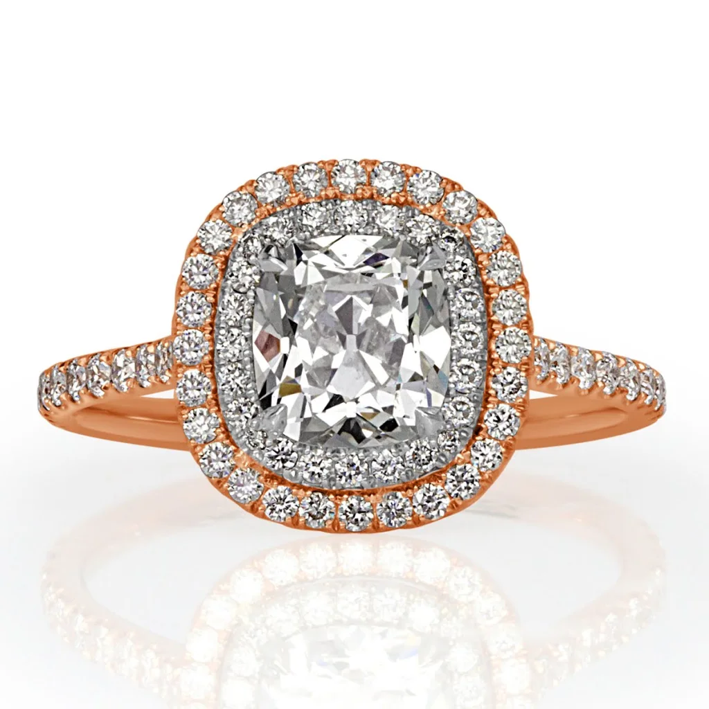 1.5 Carat Cushion Diamond Ring | Brilliant White | 14K White Gold | Elegant Sparkle