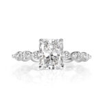 1.5 Carat Radiant Diamond Ring | Brilliant White | 14K White Gold | Graceful Brilliance