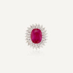 14 Carat Round Brilliant Statement | Ruby Red | 14K White Gold | High Jewellery Supremacy - Image 2