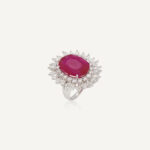 14 Carat Round Brilliant Statement | Ruby Red | 14K White Gold | High Jewellery Supremacy
