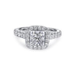 2 Carat Princess Halo Diamond Ring | Brilliant White | 18K White Gold | Quiet Power