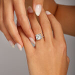 6.01 Carat Asscher Halo Diamond Ring | Brilliant White | 18K Gold | Refined Grandeur - Image 2