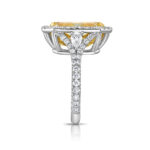 7 Carat Radiant Halo Diamond Ring | Fancy Yellow | 14K White Gold