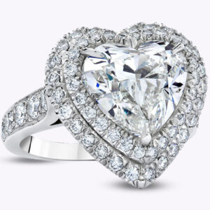 5.01 Carat Heart Shape Halo Diamond Ring | Brilliant White | 18K Gold | Heirloom-Worthy Glow