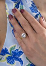 5.48 Carat Round Brilliant Diamond Ring | Fancy Yellow | 14K Yellow Gold - Image 3