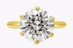 5.48 Carat Round Brilliant Diamond Ring | Fancy Yellow | 14K Yellow Gold - Image 4