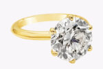 5.48 Carat Round Brilliant Diamond Ring | Fancy Yellow | 14K Yellow Gold - Image 5