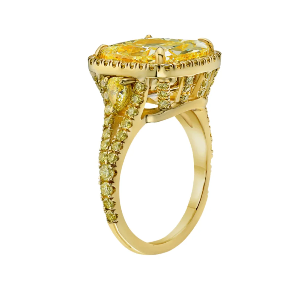 8 Carat Cushion Statement | Fancy Yellow | 14K White Gold | A Crown-Worthy Fancy Rarity