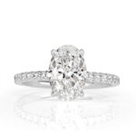 1.91 Carat Oval Diamond Ring | Brilliant White | 14K White Gold | Graceful Brilliance