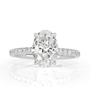1.91 Carat Oval Diamond Ring | Brilliant White | 14K White Gold | Graceful Brilliance