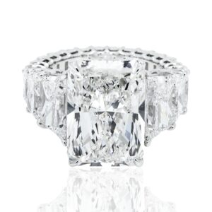 10.03 Carat Radiant Diamond Ring | Brilliant White | 14K White Gold | Iconic Presence