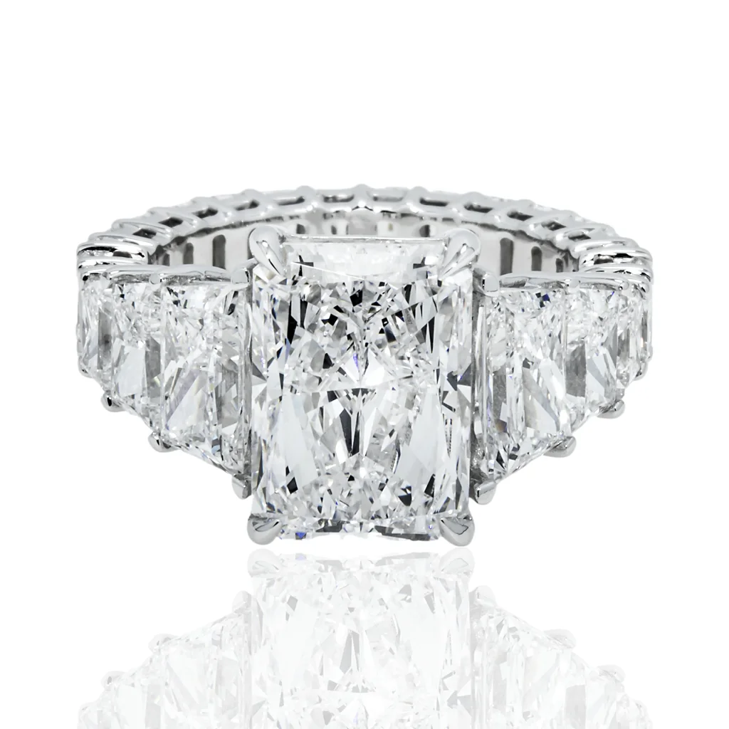 9.96 Carat Radiant Diamond Ring | Brilliant White | 14K White Gold