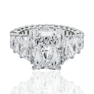 9.96 Carat Radiant Diamond Ring | Brilliant White | 14K White Gold