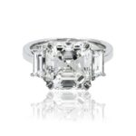 6.26 Carat Asscher Diamond Ring | Brilliant White | 14K White Gold | Refined Grandeur