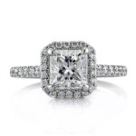 1.8 Carat Princess Diamond Ring | Brilliant White | 14K White Gold | Classic Charm