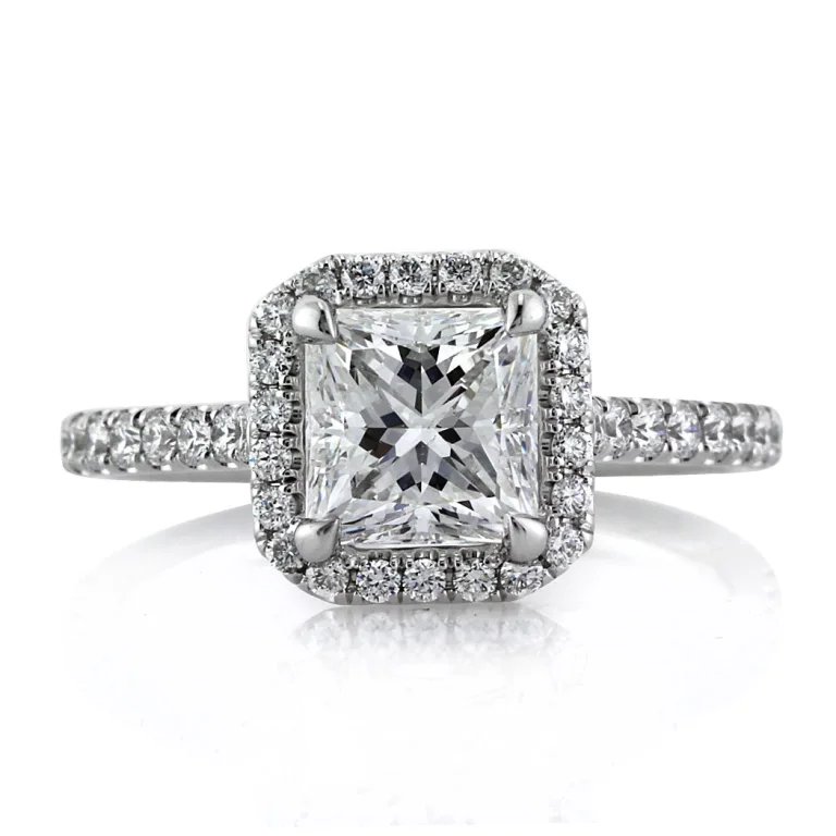 1.8 Carat Princess Diamond Ring | Brilliant White | 14K White Gold | Classic Charm