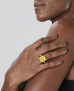 15 Carat Assher Cut Statement | Fancy Yellow | 14K White Gold | Sunlit Royal Radiance - Image 2