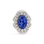 15 Carat Round Brilliant Statement | Royal Blue Sapphire | 14K White Gold - Image 3