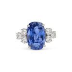 15 Carat Round Brilliant Statement | Royal Blue Sapphire | 14K White Gold - Image 9