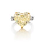 15 Carat Heart Shape Statement | Fancy Yellow | 14K White Gold | A Crown-Worthy Fancy Rarity
