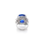 15 Carat Round Brilliant Statement | Royal Blue Sapphire | 14K White Gold - Image 3