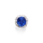 15 Carat Round Brilliant Statement | Royal Blue Sapphire | 14K White Gold