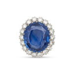 15 Carat Round Brilliant Statement | Royal Blue Sapphire | 14K White Gold - Image 3