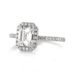 1.5 Carat Emerald Diamond Ring | 14K White Gold | Elegant Sparkle - Image 2