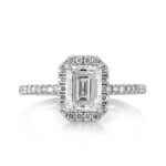 1.5 Carat Emerald Diamond Ring | 14K White Gold | Elegant Sparkle