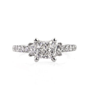 1.8 Carat Princess Diamond Ring | Brilliant White | 14K White Gold | Refined Light