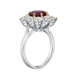 3 Carat Cushion Halo Diamond Ring | Ruby Red | 18K Gold | Quiet Power | Modern Classic - Image 3