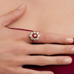 3 Carat Cushion Halo Diamond Ring | Ruby Red | 18K Gold | Quiet Power | Modern Classic - Image 4