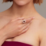 3 Carat Cushion Halo Diamond Ring | Ruby Red | 18K Gold | Quiet Power | Modern Classic - Image 6
