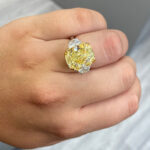10 Carat Cushion Statement | Fancy Yellow | 14K White Gold | Colour-Collector’s Treasure