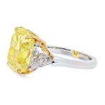 8 Carat Cushion Diamond Ring | Fancy Yellow | 14K White Gold | Sunlit Royal Radiance - Image 2