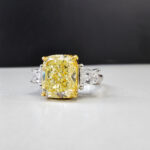 5 Carat Cushion Diamond Ring | Fancy Yellow | 14K White Gold | Rare Fancy-Color Splendour - Image 3
