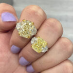 8.36 Carat Round Brilliant Statement | Fancy Yellow | 14K White Gold | Sunlit Royal Radiance - Image 2