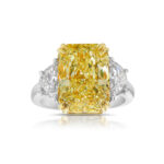 8.36 Carat Round Brilliant Statement | Fancy Yellow | 14K White Gold | Sunlit Royal Radiance