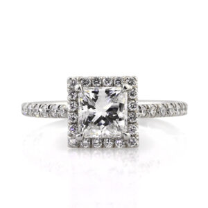 1.7 Carat Princess Diamond Ring | Brilliant White | 14K White Gold | Refined Light