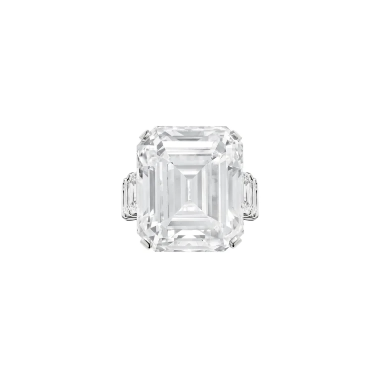 17 Carat Emerald Cut Statement | Brilliant White / D color | FL/IF | 14K White Gold