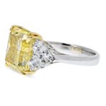 12 Carat Radiant Statement | Fancy Yellow | 14K White Gold | Colour-Collector’s Treasure - Image 2