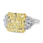 12 Carat Radiant Statement | Fancy Yellow | 14K White Gold | Colour-Collector’s Treasure - Image 4