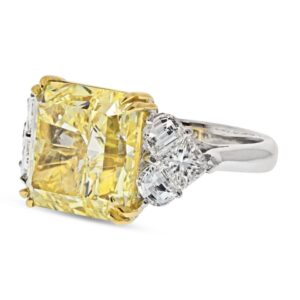 12 Carat Radiant Statement | Fancy Yellow | 14K White Gold | Colour-Collector’s Treasure