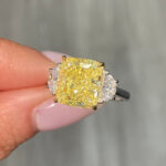 6 Carat Cushion Diamond Ring | Fancy Yellow | 14K White Gold | A Crown-Worthy Fancy Rarity - Image 2