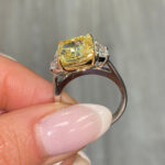 6 Carat Cushion Diamond Ring | Fancy Yellow | 14K White Gold | A Crown-Worthy Fancy Rarity - Image 3