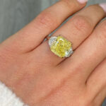 6 Carat Cushion Diamond Ring | Fancy Yellow | 14K White Gold | A Crown-Worthy Fancy Rarity - Image 4