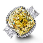 9.77 Carat Cushion Diamond Ring | Fancy Yellow | VS1 | 18K Gold - Image 3