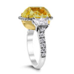 9.77 Carat Cushion Diamond Ring | Fancy Yellow | VS1 | 18K Gold - Image 4