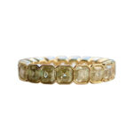 Asscher Eternity Band | Fancy Yellow | 14K White Gold | Sunlit Royal Radiance | Signature