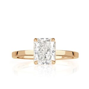 2.11 Carat Radiant Diamond Ring | Brilliant White | 14K White Gold | Modern Nobility